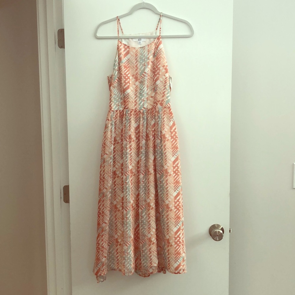 Jack plaid open back midi dress